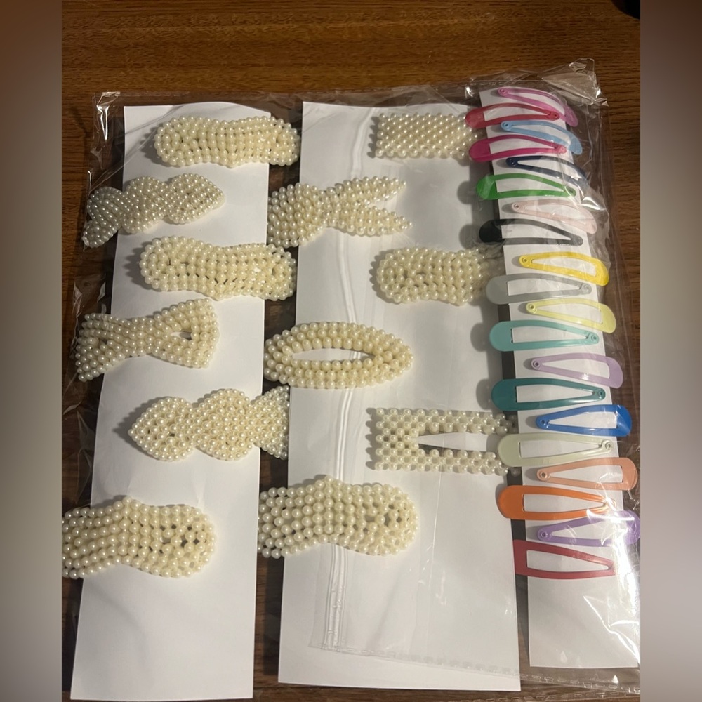 Pearl and Colorful Hair Clip Set